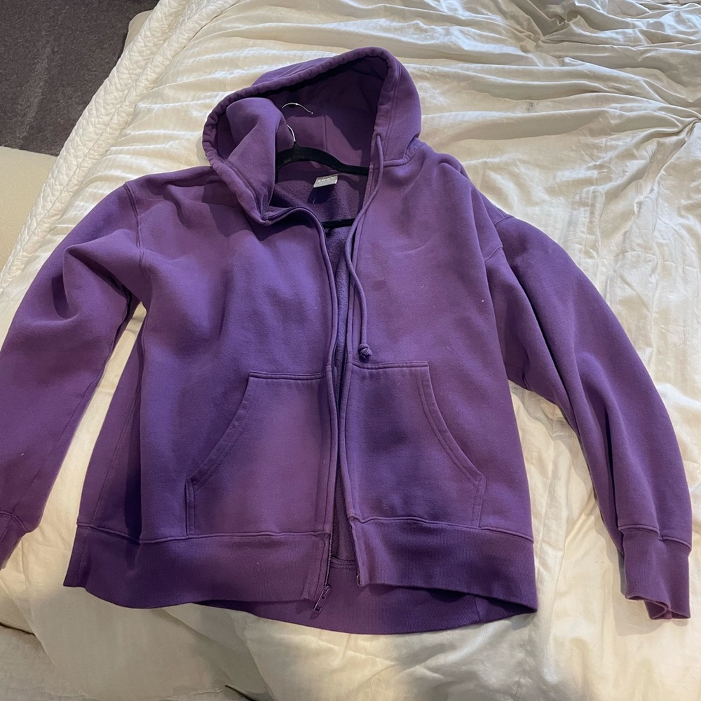 Aritzia Tna Purple Boyfriend Zip Up Hoodie Gem